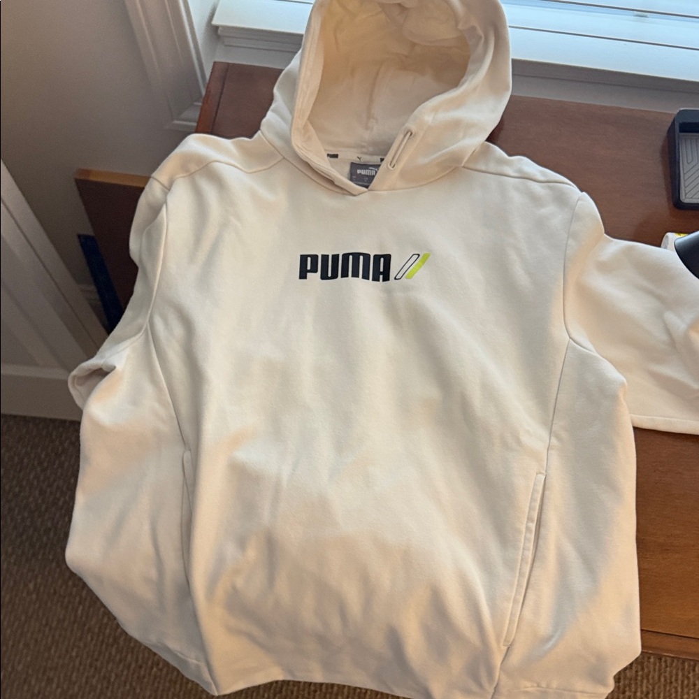 Puma Cream Hoodie with Logo